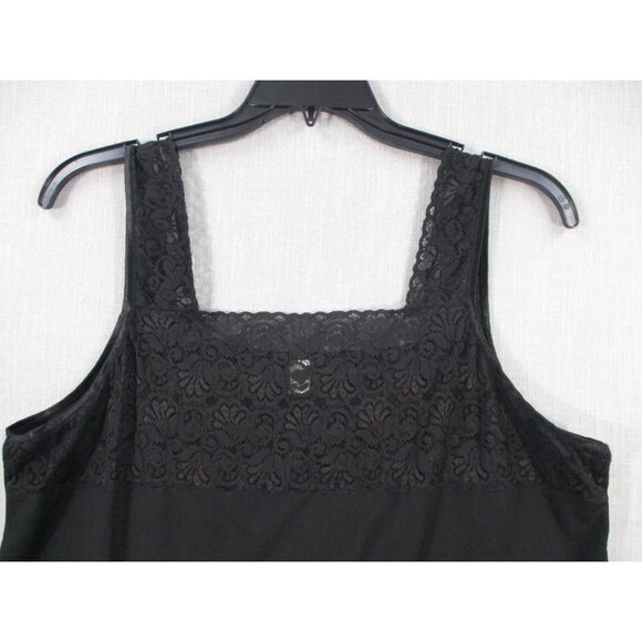 Cato Woman Black Lace Trim Tank Top Plus Size 18/20W Sleeveless Casual Wear - Picture 2 of 9
